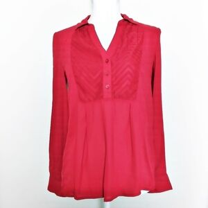 Maeve Anthropologie Red Popover Blouse
